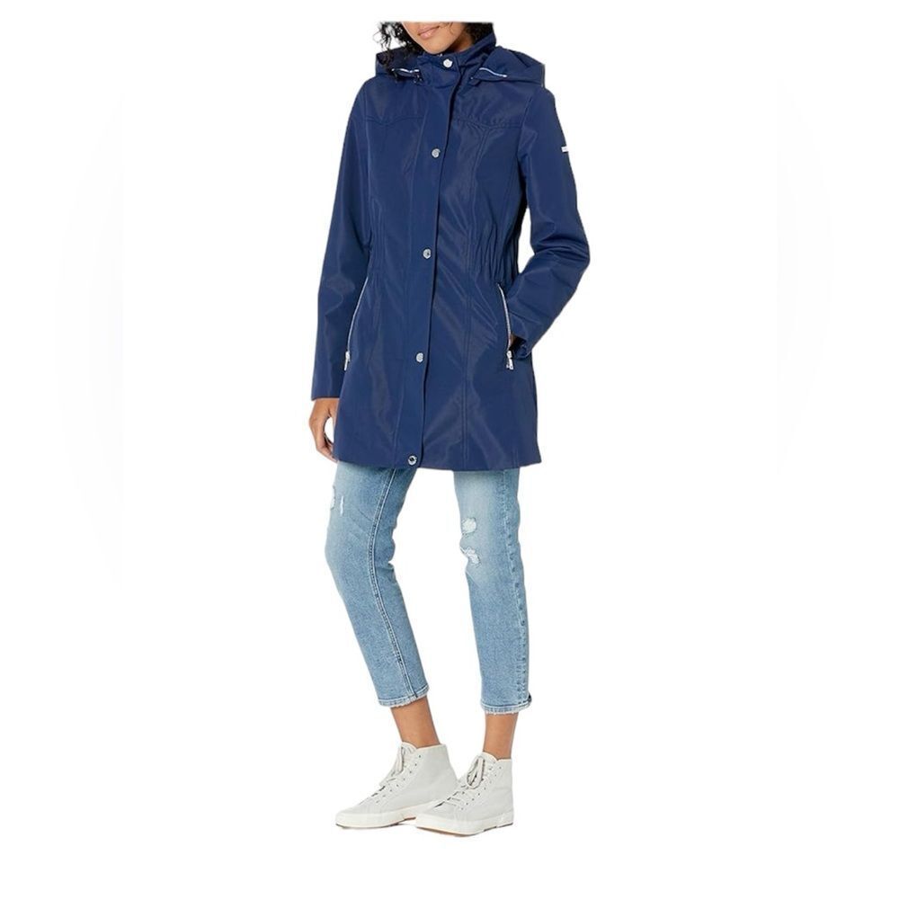 Laundry by Shelli Segal Women's Navy Blue Windbreaker Jacket Rain Sz Small
